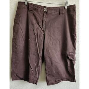 Hannah Brown Bermuda Shorts 12 Lightweight Stretch Soft Flat Front Side Pocket